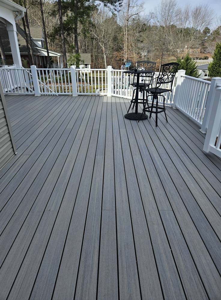 Fiberon Chai composite decking and custom deck gates at Lake Gaston